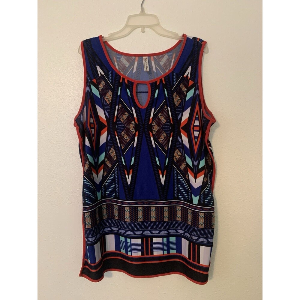Perseption Red Blue Tank Top Spring Summer Cottage Core 3XL